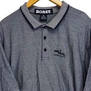 BOAST Pebble Beach Mens XL Black Gray Polo Shirt Golf Embroidered Logo USA‎